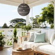 Pendul Elstead metal, rattan, bronz, E27 - ELS-QZ-LINDENDALE-P-WT