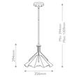 Pendul Elstead metal, alama, alb, E27 - ELS-QZ-MEJIA-1P-S-AB
