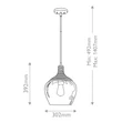 Pendul Elstead metal, sticla, franghie, negru, transparent,  - ELS-QZ-ROYER-1P-MBK