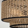 Pendul Elstead metal, franghie, negru, maro, E27 - ELS-QZ-TETON-5P-MBK