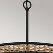 Pendul Elstead metal, franghie, negru, maro, E27 - ELS-QZ-TETON-5P-MBK