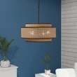 Pendul Elstead metal, franghie, negru, maro, E27 - ELS-QZ-TETON-5P-MBK
