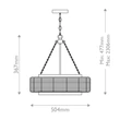 Pendul Elstead metal, franghie, alb, maro, E27 - ELS-QZ-WAYLON-4P-AWH