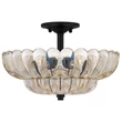 Plafoniera Elstead metal, sticla, negru, maro, chihlimbar, E14 - ELS-QZ-WHITECAP-SF-M