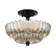 Plafoniera Elstead metal, sticla, negru, maro, chihlimbar, E14 - ELS-QZ-WHITECAP-SF-S