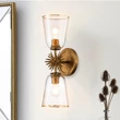 Aplica de perete  Elstead metal, sticla, auriu, transparent, E27 - ELS-STARING-2WB-DG-CLEAR
