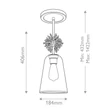 Pendul Elstead metal, sticla, auriu, transparent, E27 - ELS-STARING-MP-DG-CLEAR