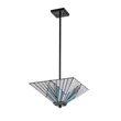 Pendul Elstead metal, sticla, negru, bronz, gri, albastru, E27 - ELS-TF-ALDERLEY-F-P