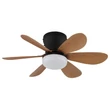 Ventilator Globo DELORES metal, plastic, negru, maro, LED, 5W, 40-350lm, 2700K-6500K - 03625H
