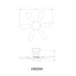 Ventilator Globo DELORES metal, plastic,  alb, LED, 5W, 40-350lm, 2700K-6500K - 03625W