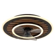 Ventilator Globo TREVINO metal, plastic, negru, maro, LED, 36W, 1800lm, 2700K-6000K - 03668