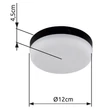 Plafoniera Globo MATTHEW plastic, negru, alb, LED, 8W, 4000K, 570lm - 12387-8