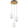 Pendul Globo EWALD metal, sticla, alama, negru, alb, LED, 20W, 3000K, 1483Lm - 15217-3