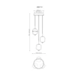 Pendul Globo EWALD metal, sticla, alama, negru, alb, LED, 20W, 3000K, 1483Lm - 15217-3