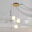 Pendul Globo EWALD metal, sticla, alama, negru, alb, LED, 20W, 3000K, 1483Lm - 15217-3