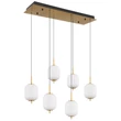 Pendul Globo EWALD metal, sticla, alama, negru, alb, LED, 40W, 3000K, 2176Lm - 15217-6