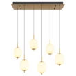 Pendul Globo EWALD metal, sticla, alama, negru, alb, LED, 40W, 3000K, 2176Lm - 15217-6