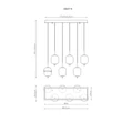 Pendul Globo EWALD metal, sticla, alama, negru, alb, LED, 40W, 3000K, 2176Lm - 15217-6