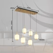 Pendul Globo EWALD metal, sticla, alama, negru, alb, LED, 40W, 3000K, 2176Lm - 15217-6