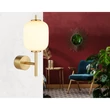 Aplica de perete Globo EWALD metal, sticla, alama, negru, alb, LED, 7W, 3000K, 606Lm - 15217W