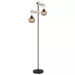 Lampadar Globo PAULO metal, lemn, sticla, negru, maro, chihlimbar, E27 - 15534S