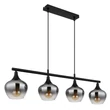 Pendul Globo MAXY metal, sticla, negru, fumuriu, E27 - 15548-4H1