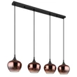 Pendul Globo MAXY metal, sticla, negru, alama, E27 - 15548-4HG