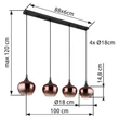 Pendul Globo MAXY metal, sticla, negru, alama, E27 - 15548-4HG