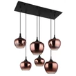 Pendul Globo MAXY metal, sticla, negru, alama, E27 - 15548-6HG