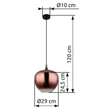 Pendul Globo MAXY metal, sticla, negru, alama, E27 - 15548H1G