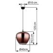 Pendul Globo MAXY metal, sticla, negru, alama, E27 - 15548H2G