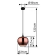 Pendul Globo MAXY metal, sticla, negru, alama, E27 - 15548HG