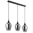 Pendul Globo LAVUS metal, sticla, negru, fumuriu, E27 - 155520-3HS
