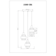 Pendul Globo MILLEY metal, sticla, negru, bronza, chihlimbar, E27 - 15560-3HA