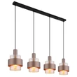 Pendul Globo MILLEY metal, sticla, negru, bronza, chihlimbar, E27 - 15560-4HA