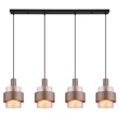 Pendul Globo MILLEY metal, sticla, negru, bronza, chihlimbar, E27 - 15560-4HA