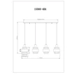 Pendul Globo MILLEY metal, sticla, negru, bronza, chihlimbar, E27 - 15560-4HA