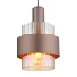 Pendul Globo MILLEY metal, sticla, negru, bronza, chihlimbar, E27 - 15560HA
