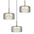 Pendul Globo FOGSY metal, sticla, acril, negru, fumuriu, LED, 24W, 4000K, 1600Lm - 15634-3
