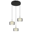 Pendul Globo FOGSY metal, sticla, acril, negru, fumuriu, LED, 24W, 4000K, 1600Lm - 15634-3