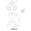 Pendul Globo FOGSY metal, sticla, acril, negru, fumuriu, LED, 24W, 4000K, 1600Lm - 15634-3