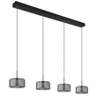 Pendul Globo FOGSY metal, sticla, acril, negru, fumuriu, LED, 32W, 4000K, 2100Lm - 15634-4