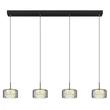 Pendul Globo FOGSY metal, sticla, acril, negru, fumuriu, LED, 32W, 4000K, 2100Lm - 15634-4