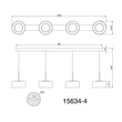 Pendul Globo FOGSY metal, sticla, acril, negru, fumuriu, LED, 32W, 4000K, 2100Lm - 15634-4