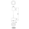 Pendul Globo FOGSY metal, sticla, acril, negru, fumuriu, LED, 6W, 4000K, 500Lm - 15634