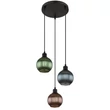 Pendul Globo ZUMBA metal, sticla, negru, multicolor, E27 - 15638-3