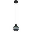 Pendul Globo ZUMBA metal, sticla, negru, albastru, E27 - 15638P