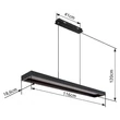 Pendul Globo SOLA metal, negru, LED, 70W, 2700K-6500K, 300-5492lm - 15643