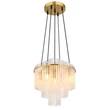 Pendul Globo GORLEY metal, sticla, auriu, transparent, E14 - 15698H2M