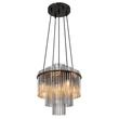Pendul Globo GORLEY metal, sticla, negru, fumuriu, E14 - 15698H2